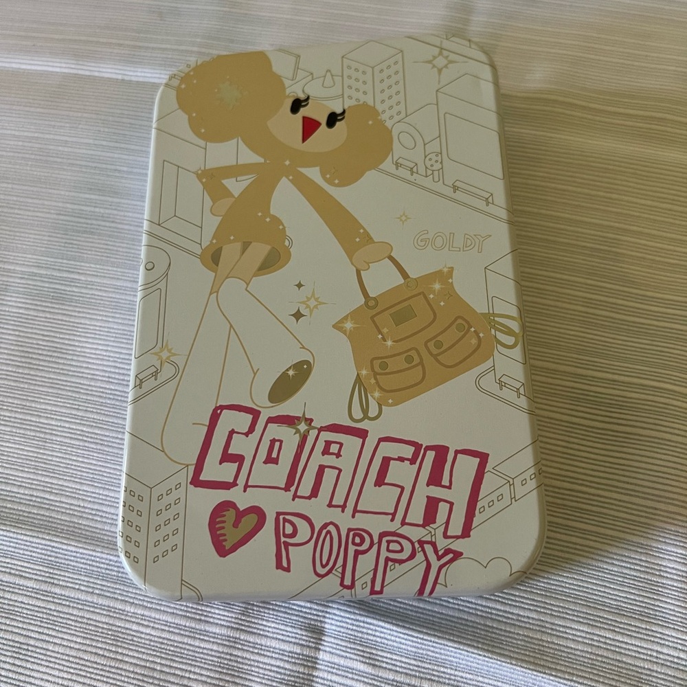 NWOT Coach Poppy Letter Tin Box With Stationary